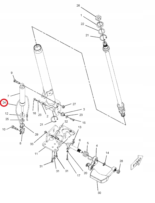 Трос рулевой колонки CAT M315 M318 1881873