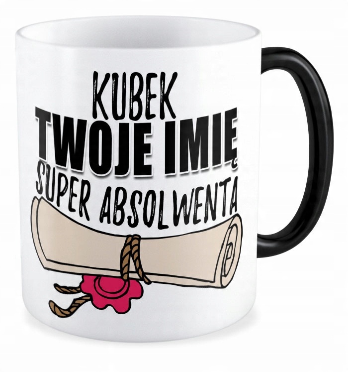 

Kubek magiczny prezent Absolwent Uczeń Twoje Imię