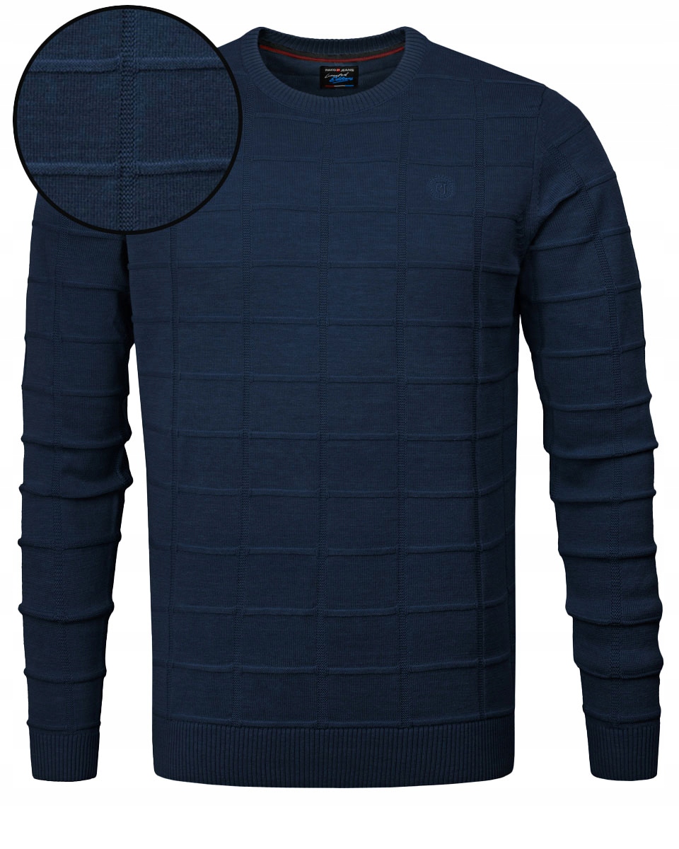 Elegantní Pánský Svetr Klasický Tmavě Modrý Bavlněný L Pako Jeans