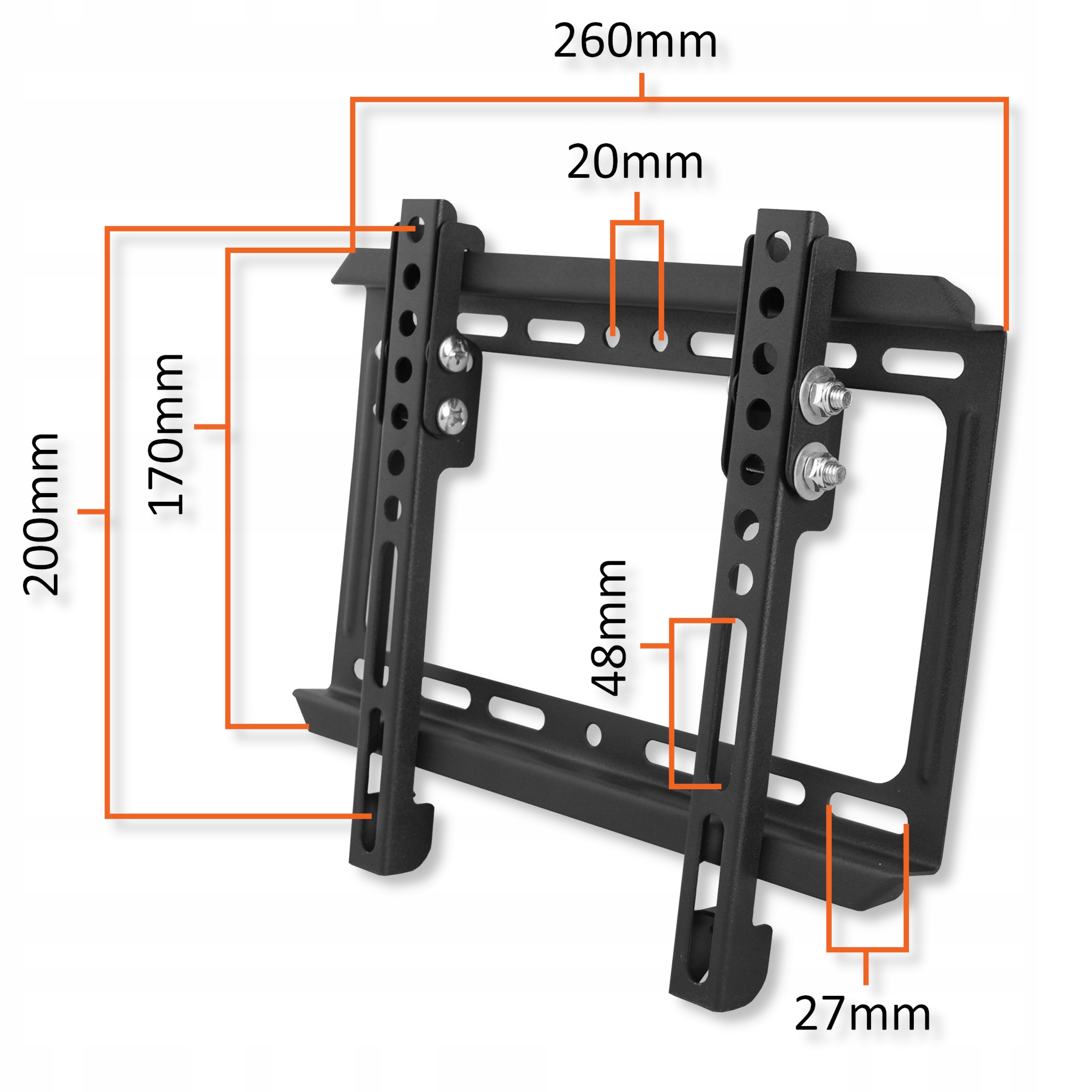 MOCNY UCHWYT ŚCIENNY DO TELEWIZORA 17 - 42" Model LCD73