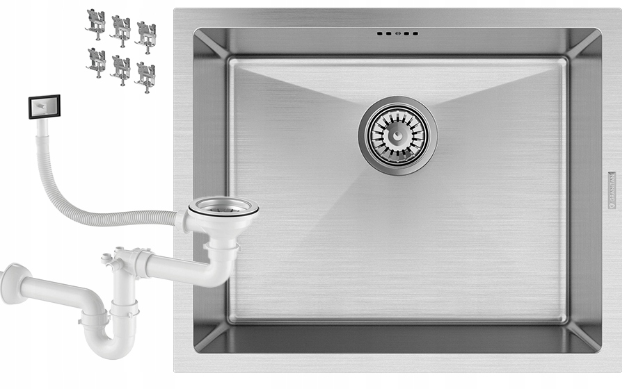 Dřez Ocelový Dřez 1 Komora Chrom Kuchyňský Stříbrný BARI54