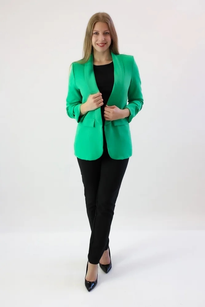 Sako s připínacími rukávy Zelená S