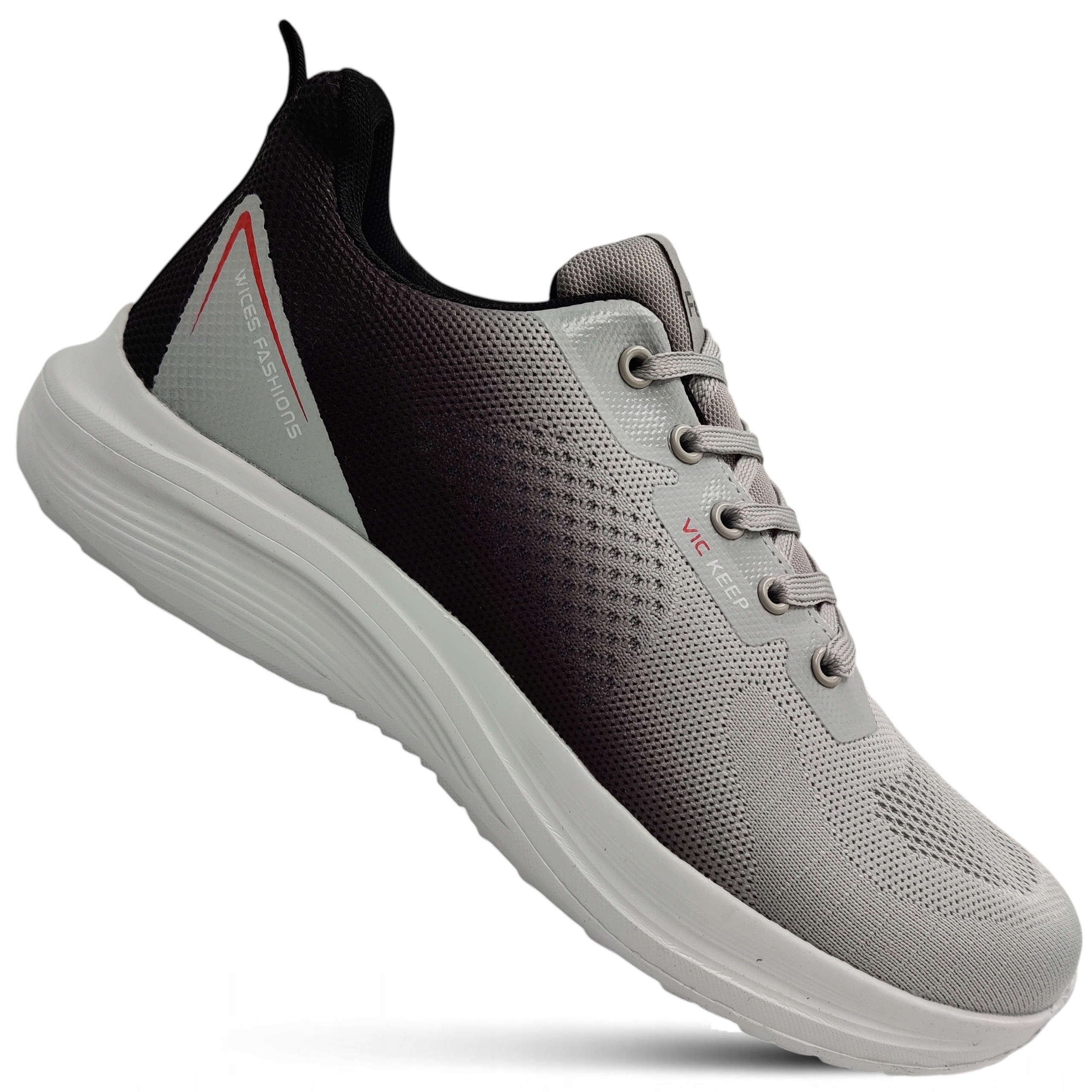 Buty Męskie Szare Sportowe Sneakersy Feisal Siatka Modne Letnie 46