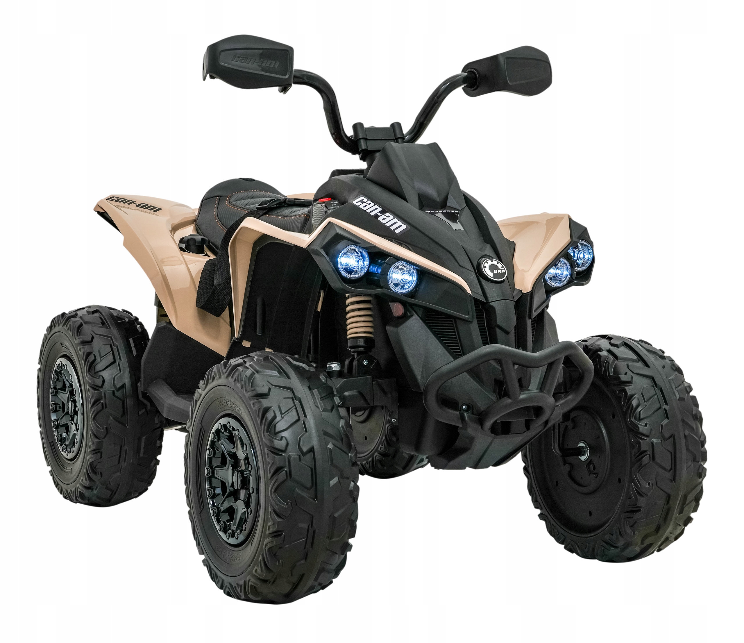 Duży Mocny Quad Dla dzieci Can-am Maverick 24 Volt 4x200 Wat Khaki