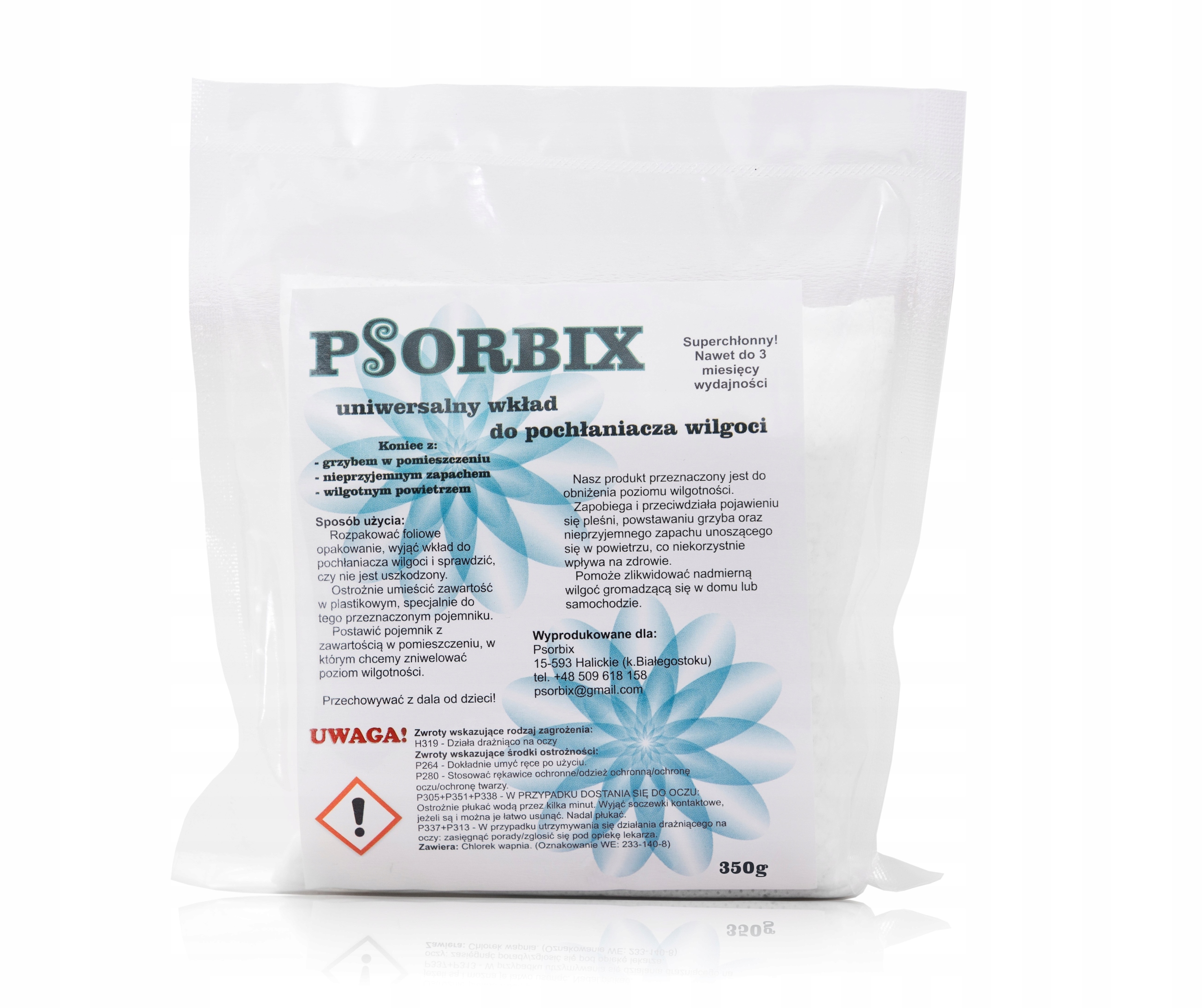 

Wkłady do pochłaniacza wilgoci 350g x 10 szt