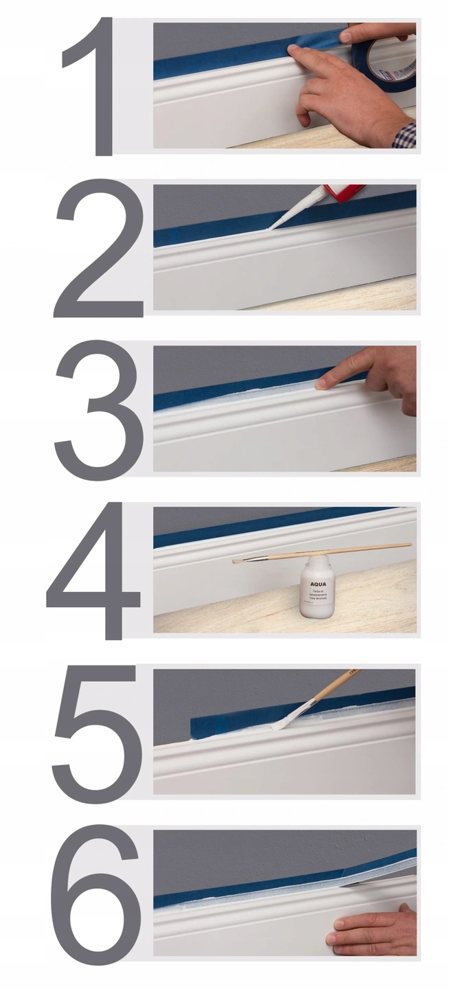 60x12 mm LISTWA PRZYPODŁOGOWA BIAŁA MDF DEKORACYJNA COKÓŁ Wysokość 60 mm