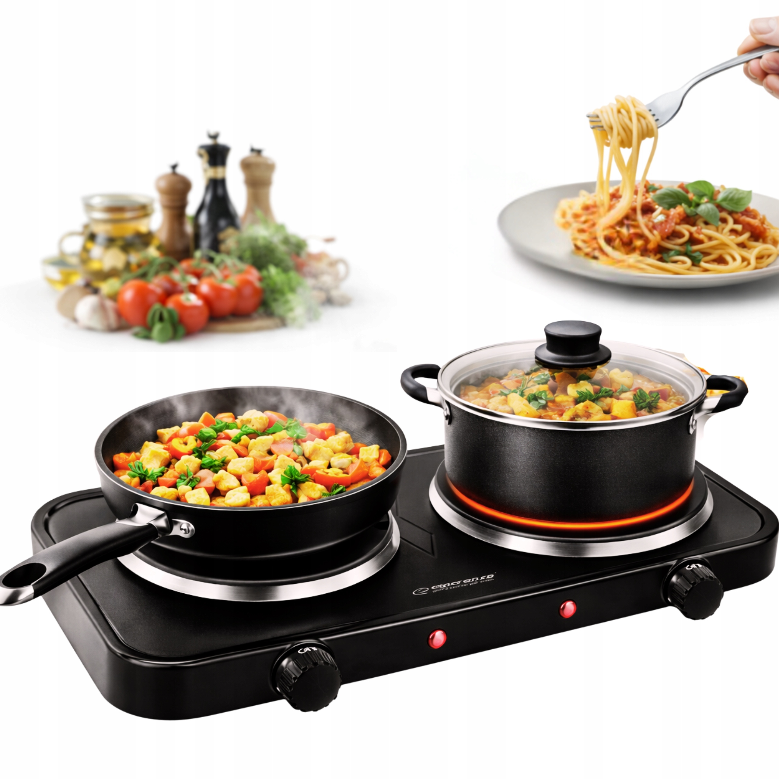 Kuchenka Turystyczna Dwupalnikowa 2000W Płyta Przenośna Kemping Elektryczna