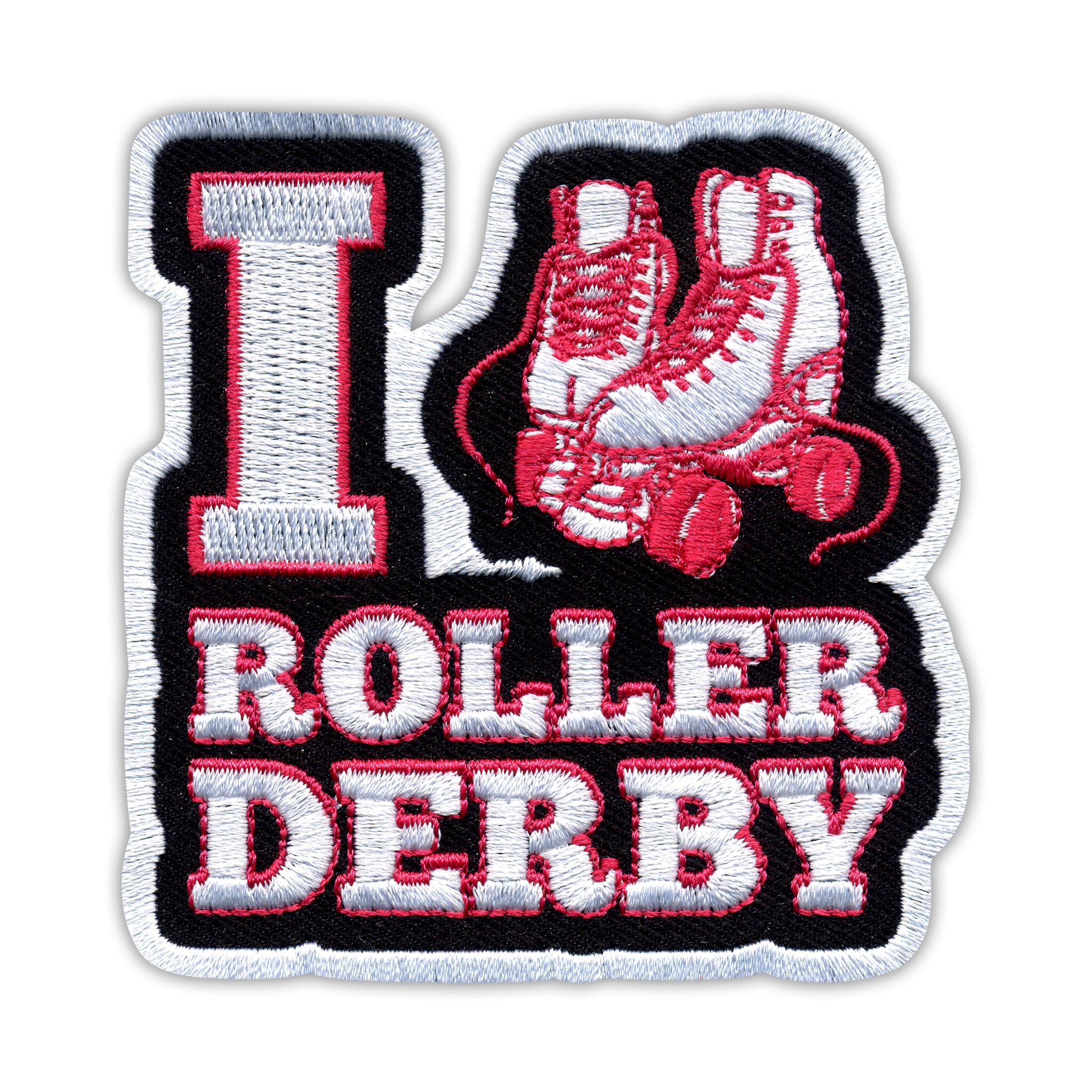Naszywka Love Roller Derby, rolki, haft