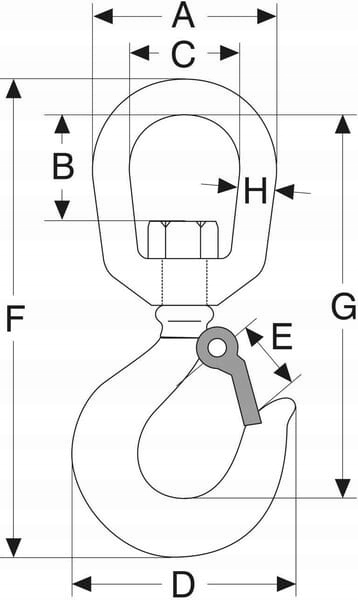 Hak z kręglik. S 6703A-1250 kg HH3A1250 Marka ATE