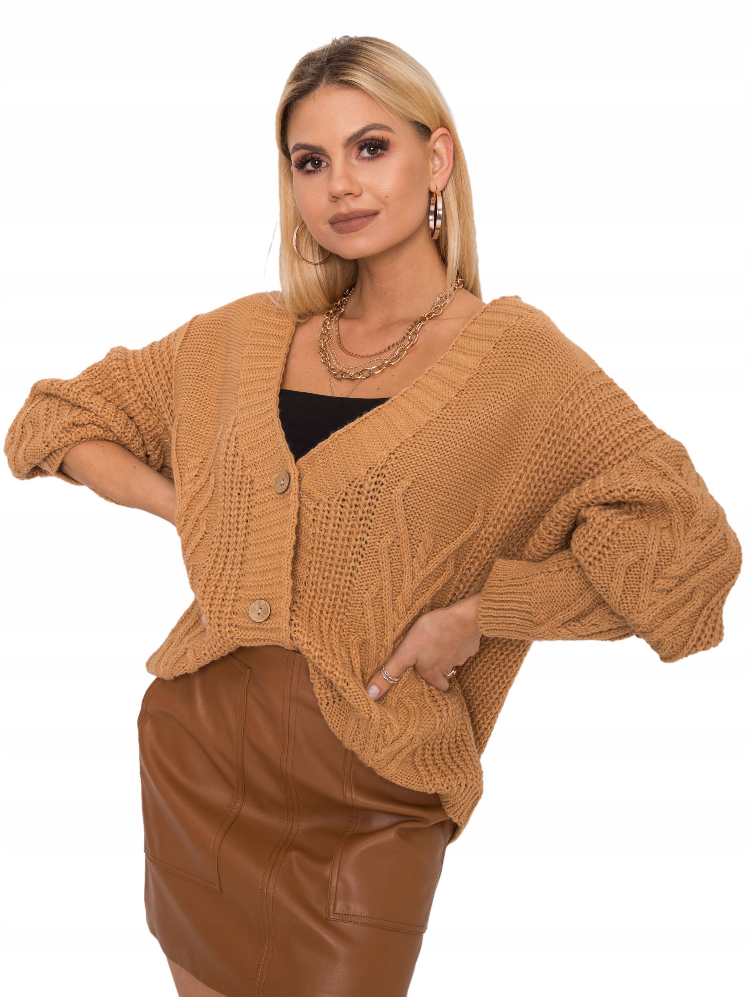 

Luźny sweter damski Rozpinany