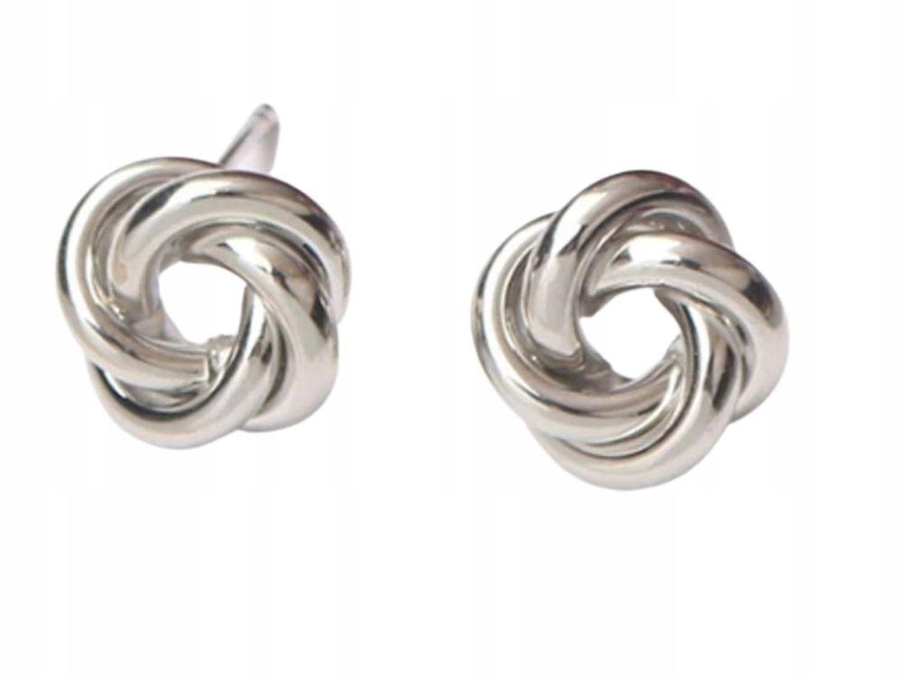 

srebrne kolczyki precelki 1,5cm supełki prezent