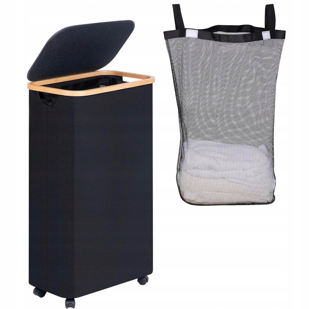 Velký Koš Na Prádlo O Objemu 110 L S Univerzálními Kolečky, Víkem A Taškou