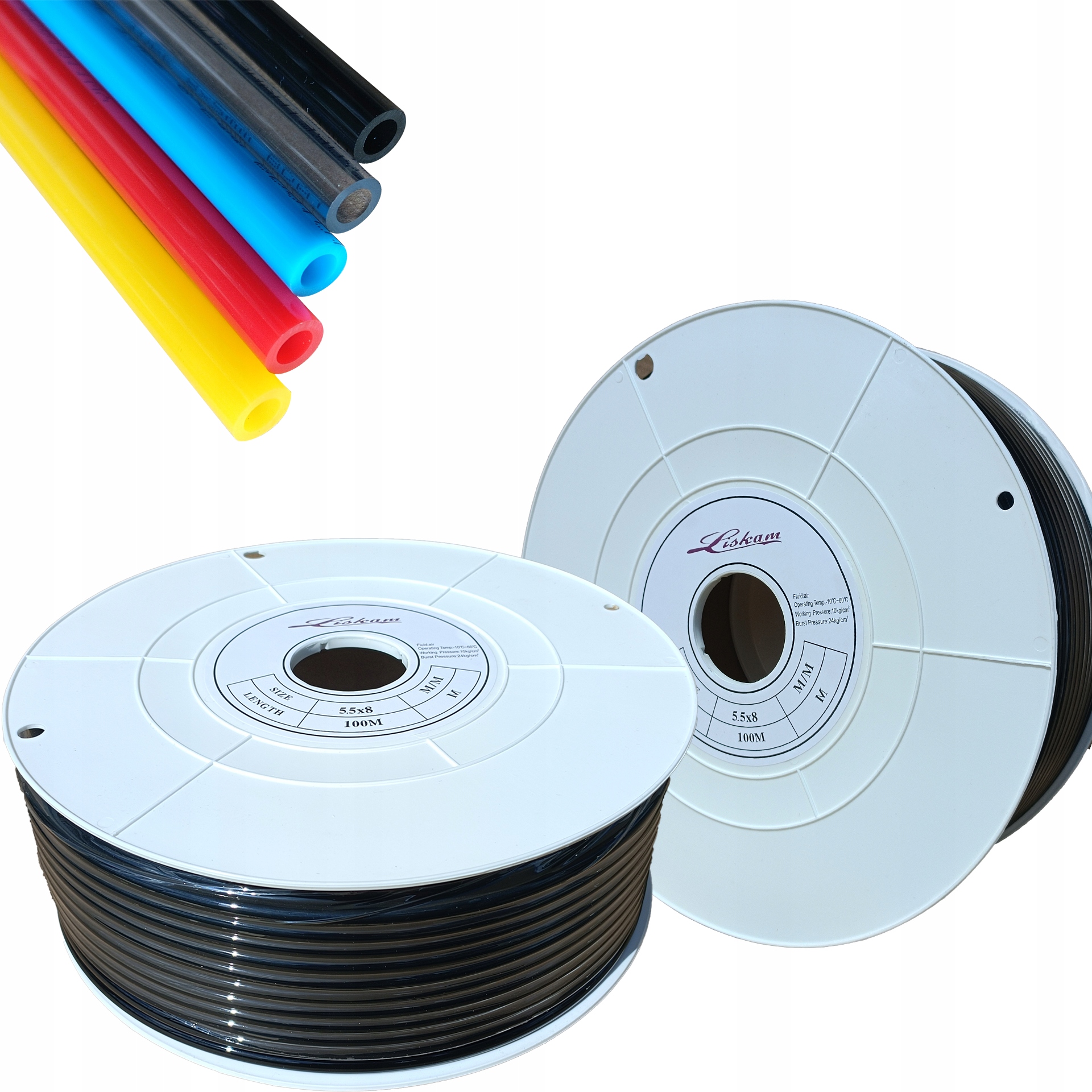 Polyuretan Pneumatická Pu hadice Tekalan 8x5.5 mm Černá 50 M