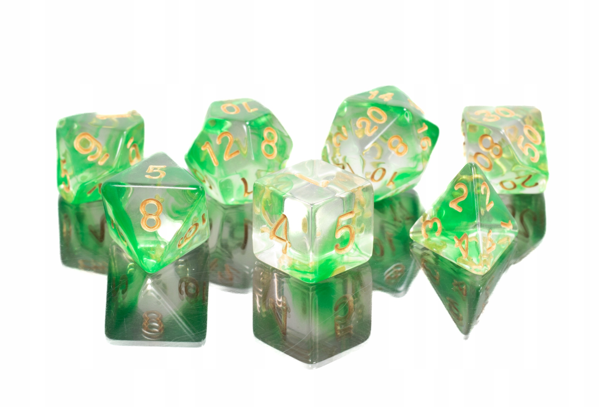 OTRUCIE KRÓLA ZESTAW 7 PRZEZROCZYSTYCH KOŚCI RPG