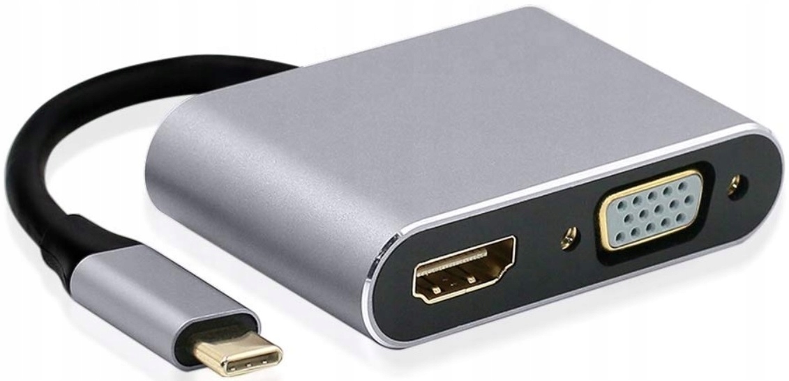 Przejściówka USB-C Tradebit 6307 z HDMI i VGA O48