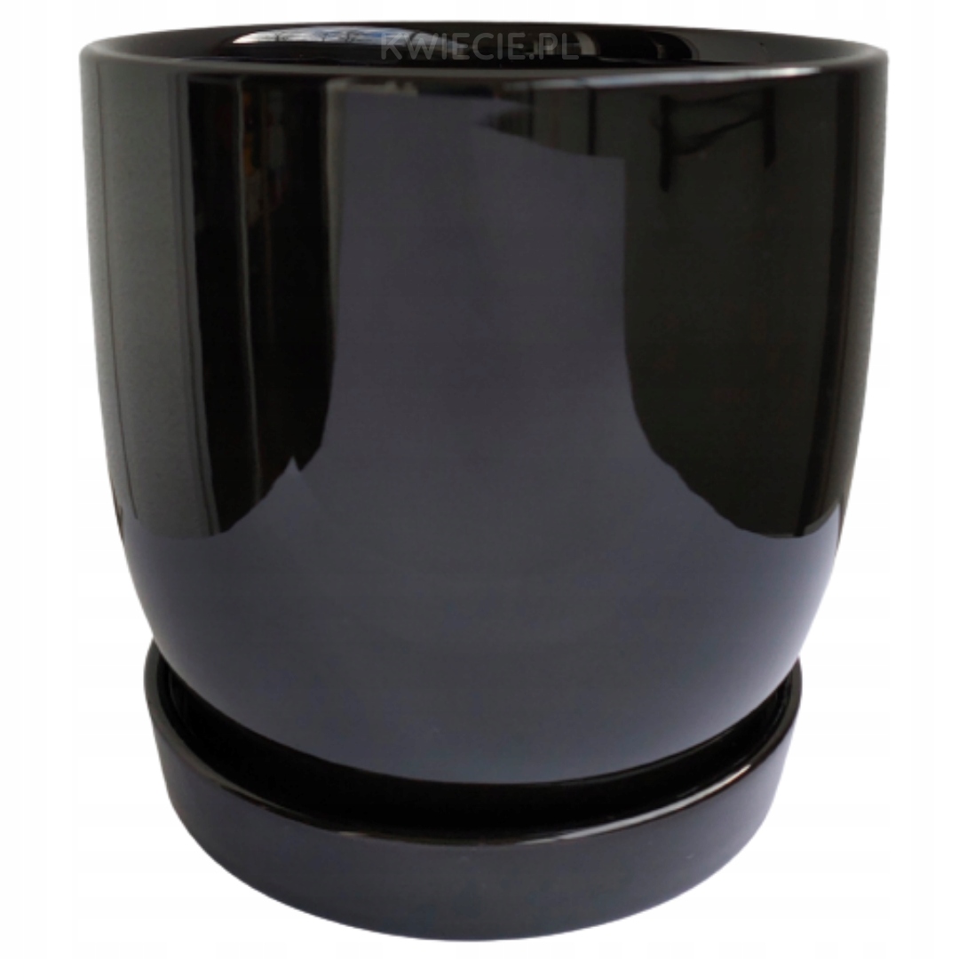 

Doniczka Ceramiczna z podstawką czarna Ø 14,5 cm