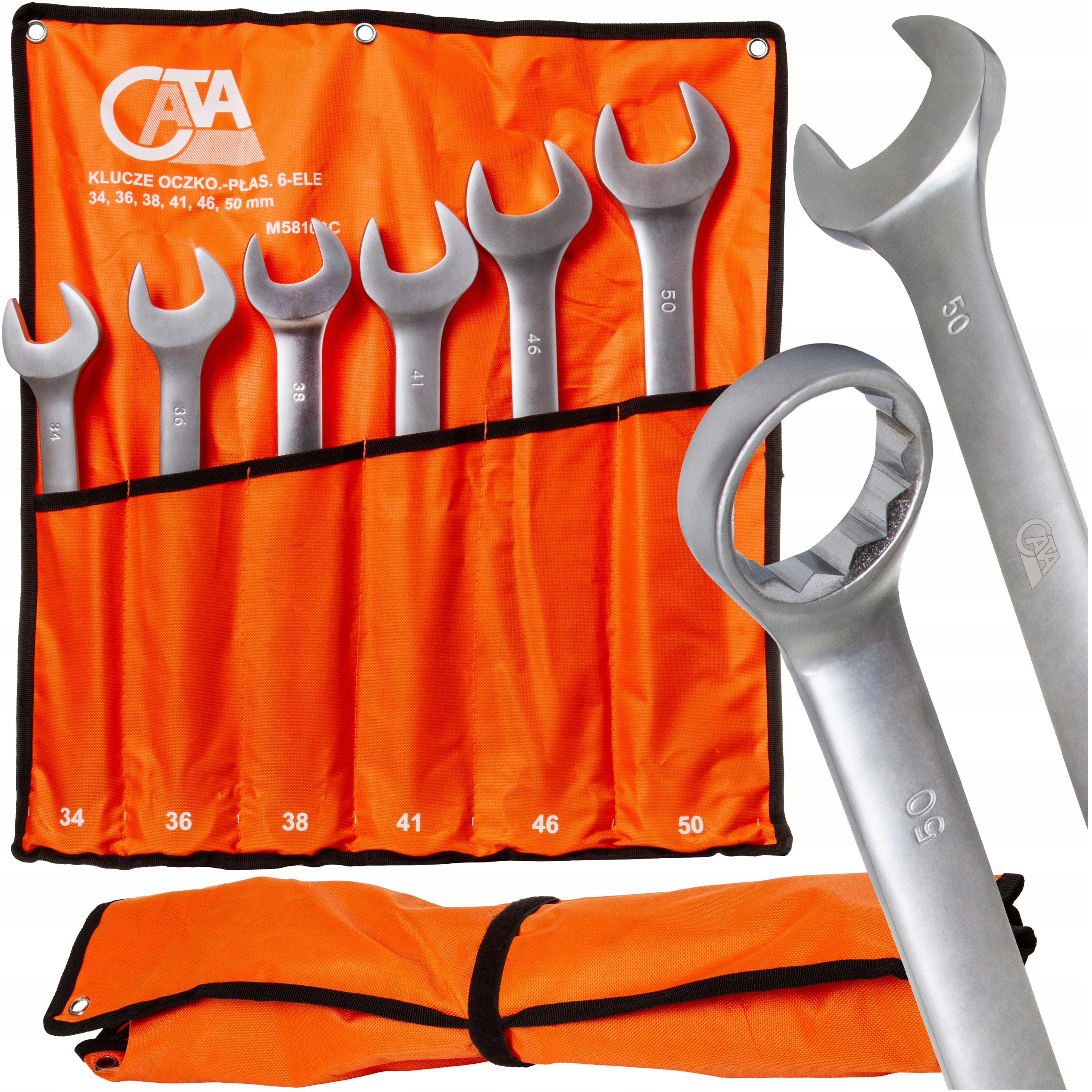 KLUCZE PŁASKIE PŁASKO OCZKOWE DUŻE ZESTAW KLUCZY PŁASKICH DUŻYCH 34-50mm