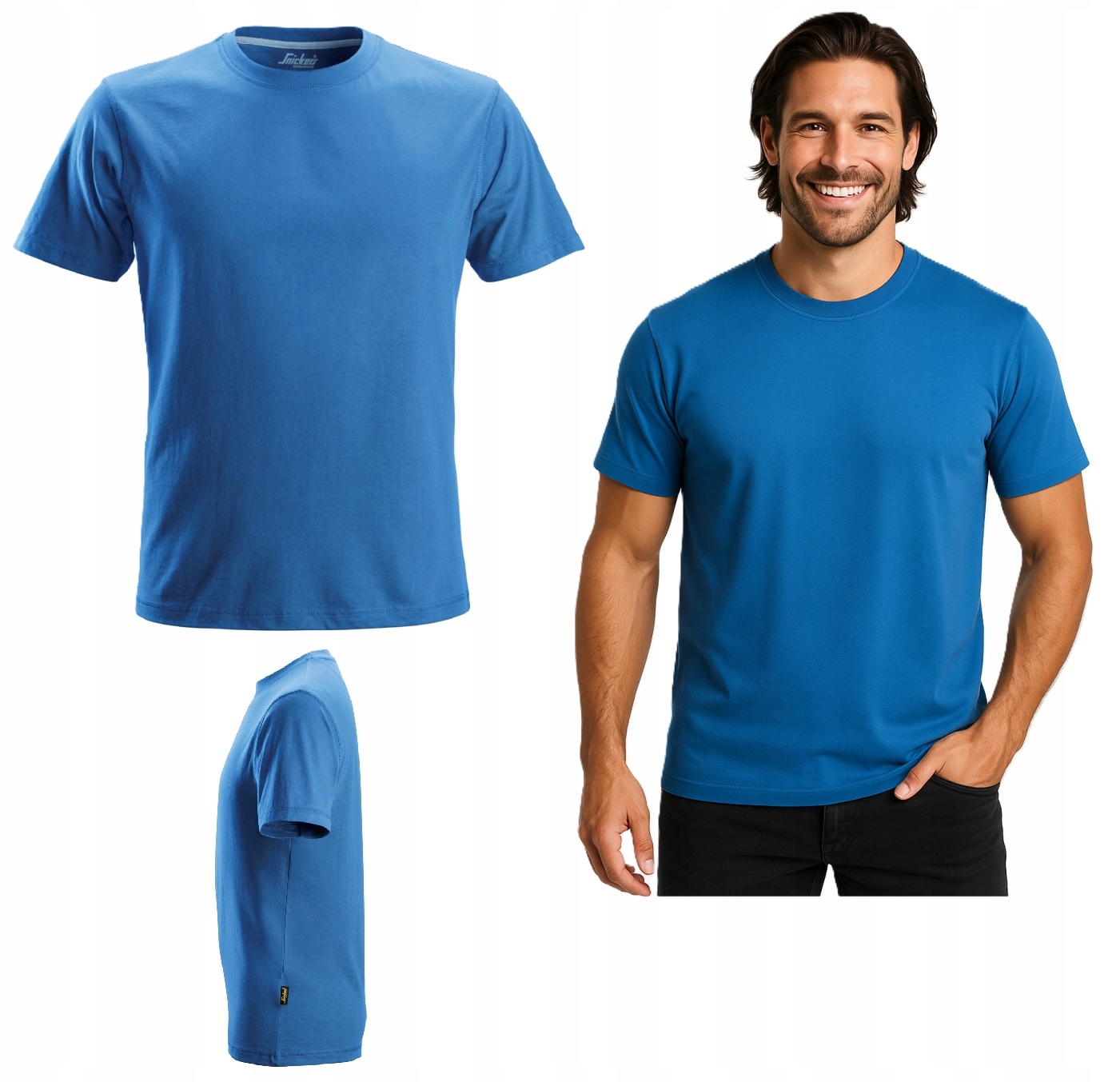 koszulka robocza Snickers Classic męska miękka true blue niebieska 2502 R.S