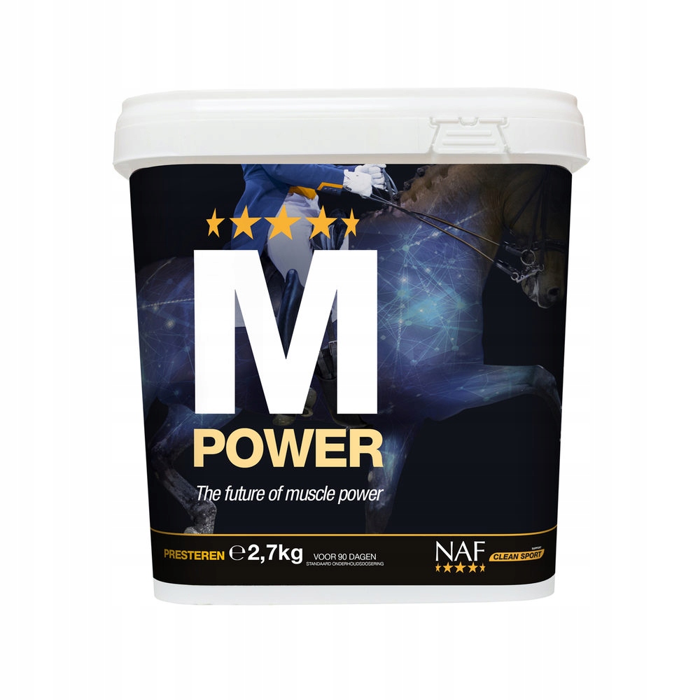 Naf M Power 2,4 kg podporuje správný růst a vývoj svalů u koní
