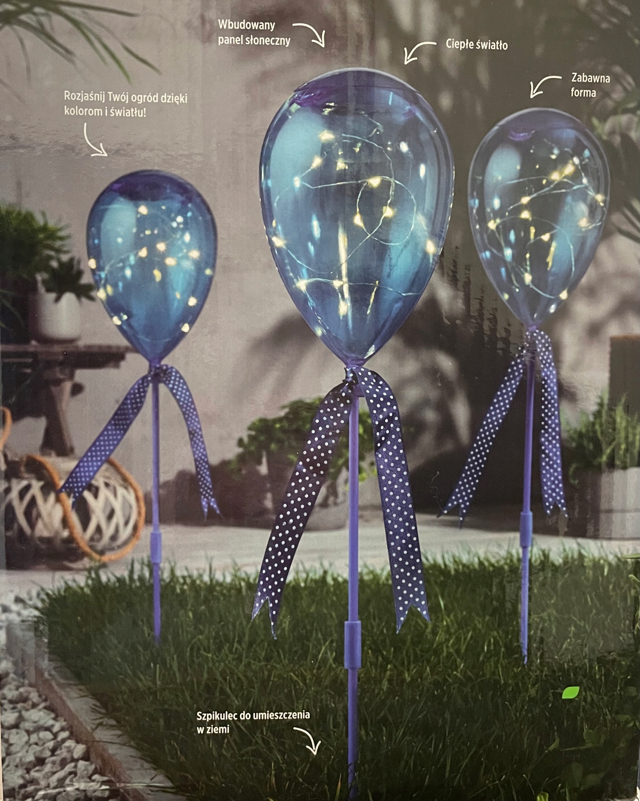 

Lampy Led Balony solarne różowe 3 szt.
