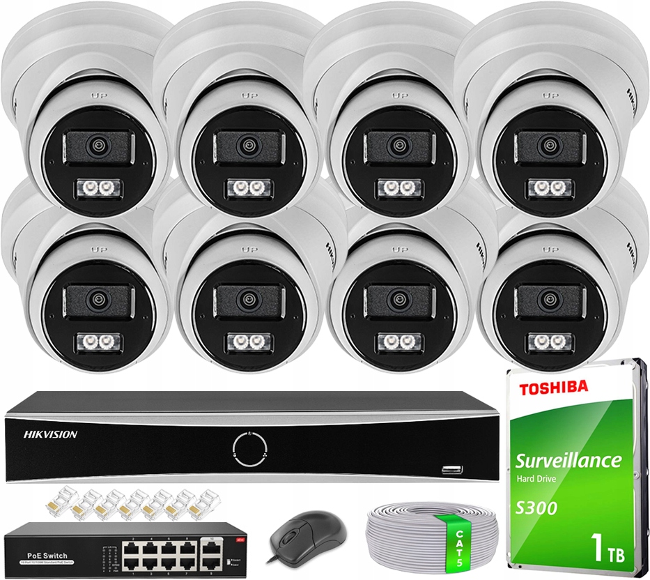 Monitorovacia sada 4MPx Hikvision Acusense 8x DS-2CD2343G2-LI HybridLight