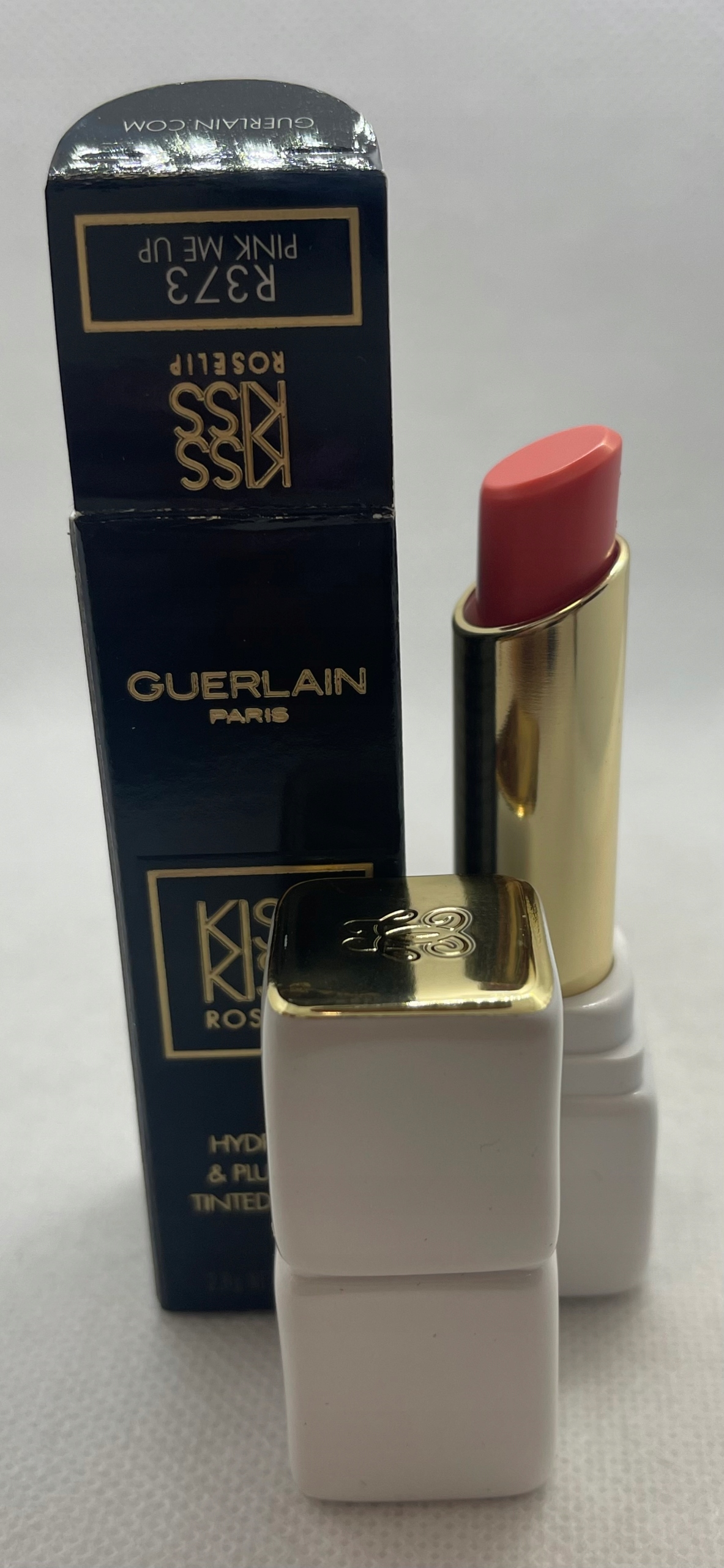 GUERLAIN KISS KISS ROSE LIP HYDRATING & PLUMPING TINTED BALM R373 PINK ME EAN (GTIN) 3346470419926