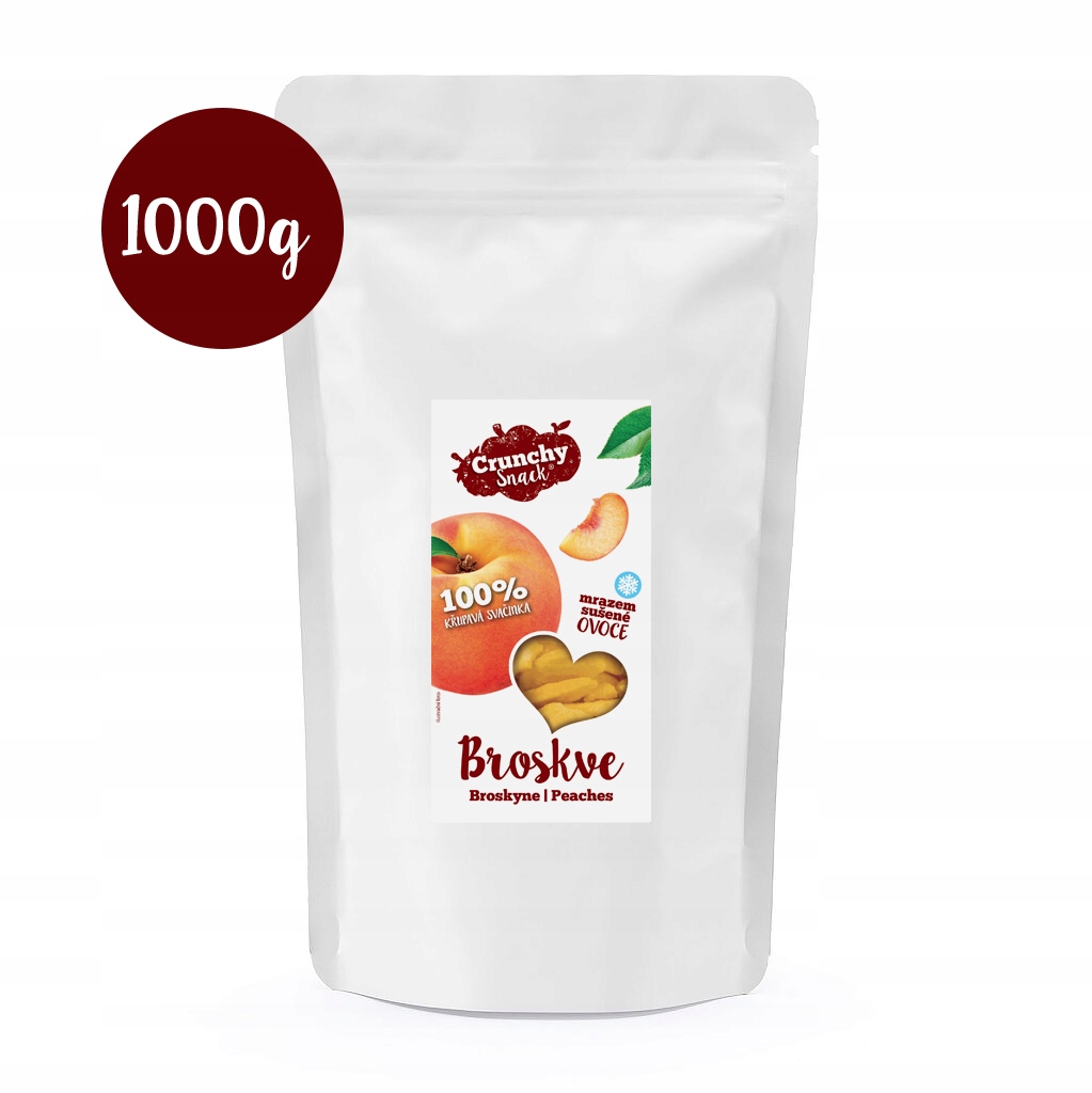 Levně Crunchy snack, Mrazem sušené broskve, 1000g