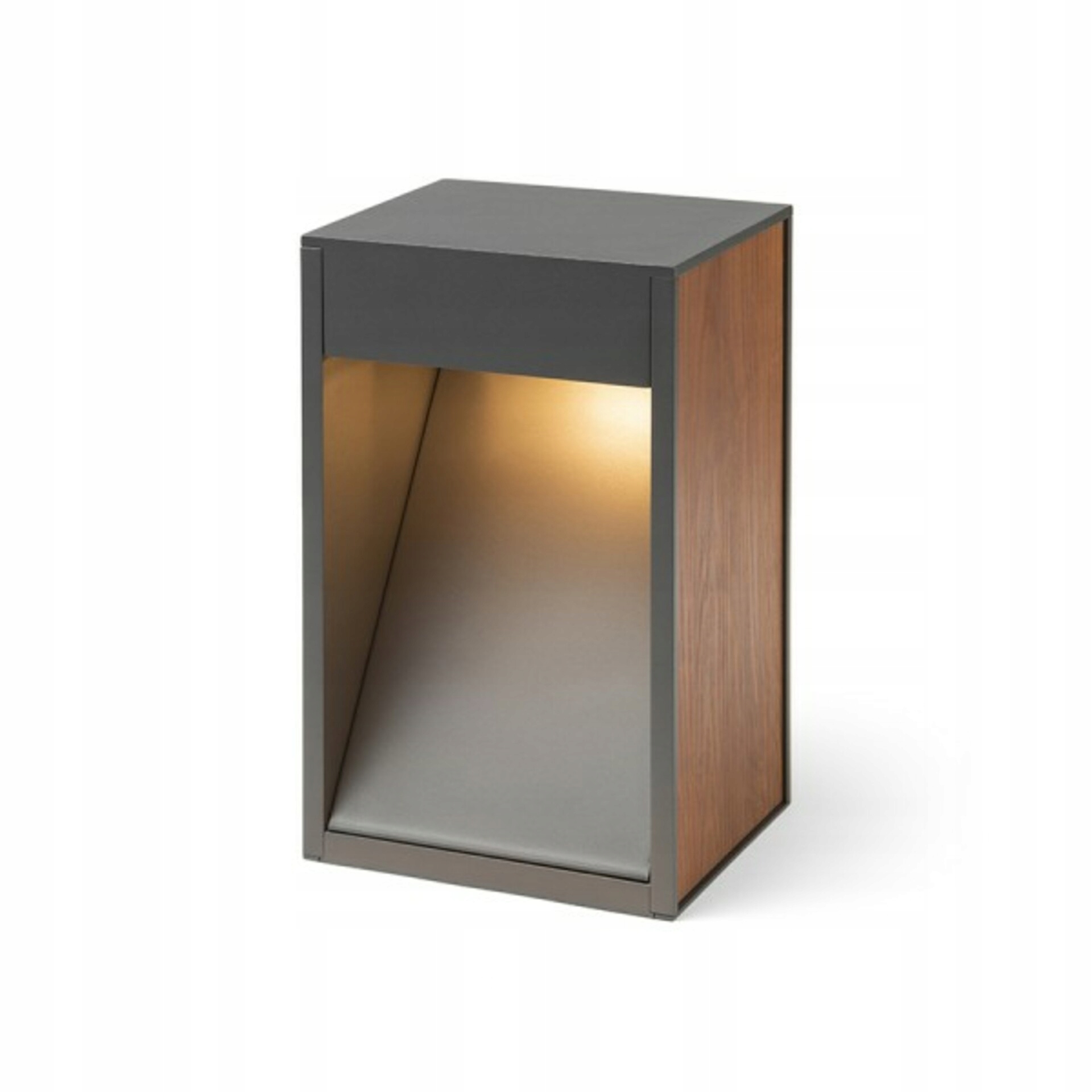 Stojanová vonkajšia lampa Rendl King 30 antracit drevo IP65 7W R7s