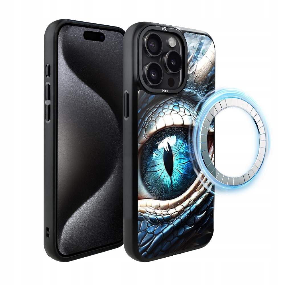Etui do iPhone 15 Pro Max Ibizu DropGuard Matt z MagSafe, Oko smoka