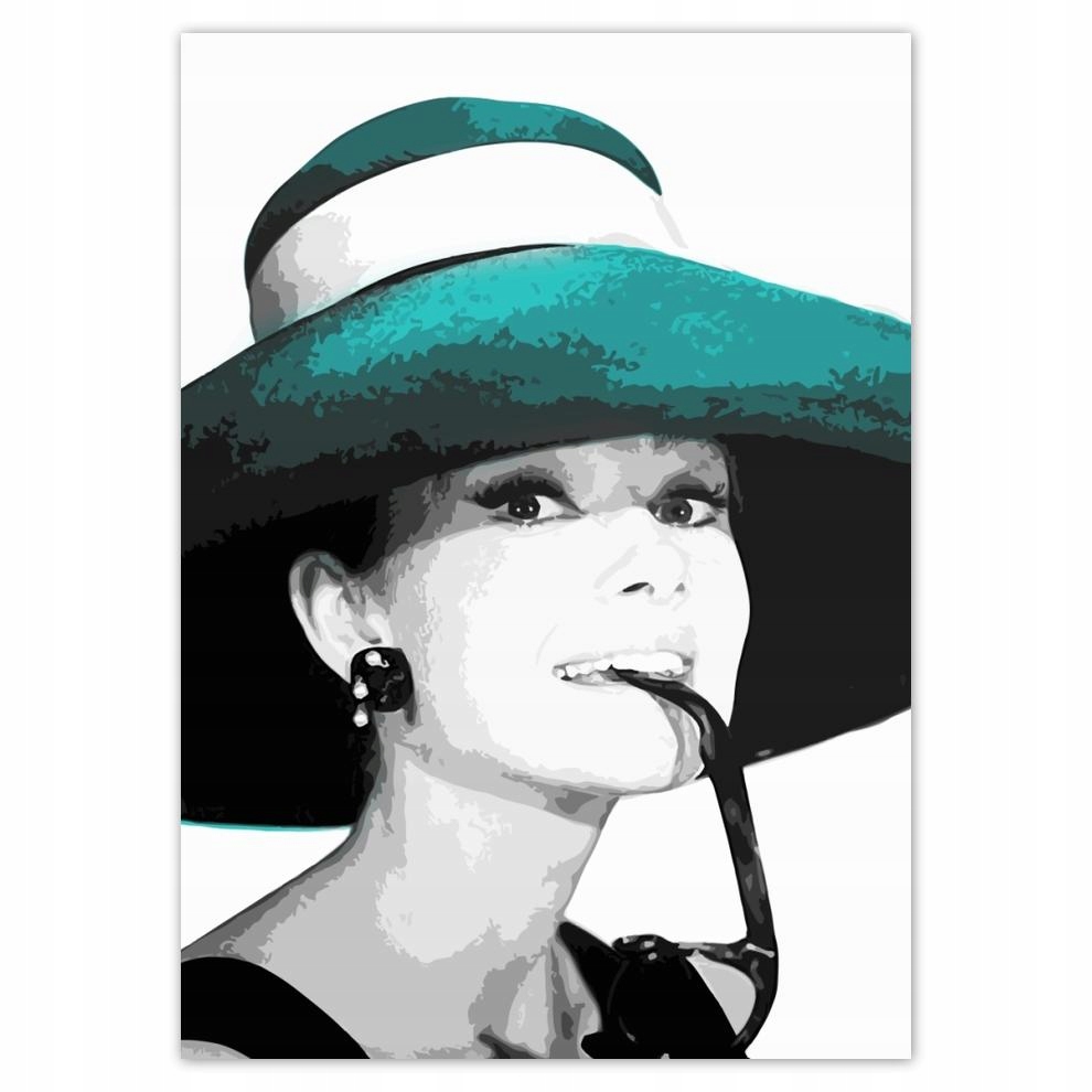 

Naklejki 50x70 Audrey Hepburn Kapelusz