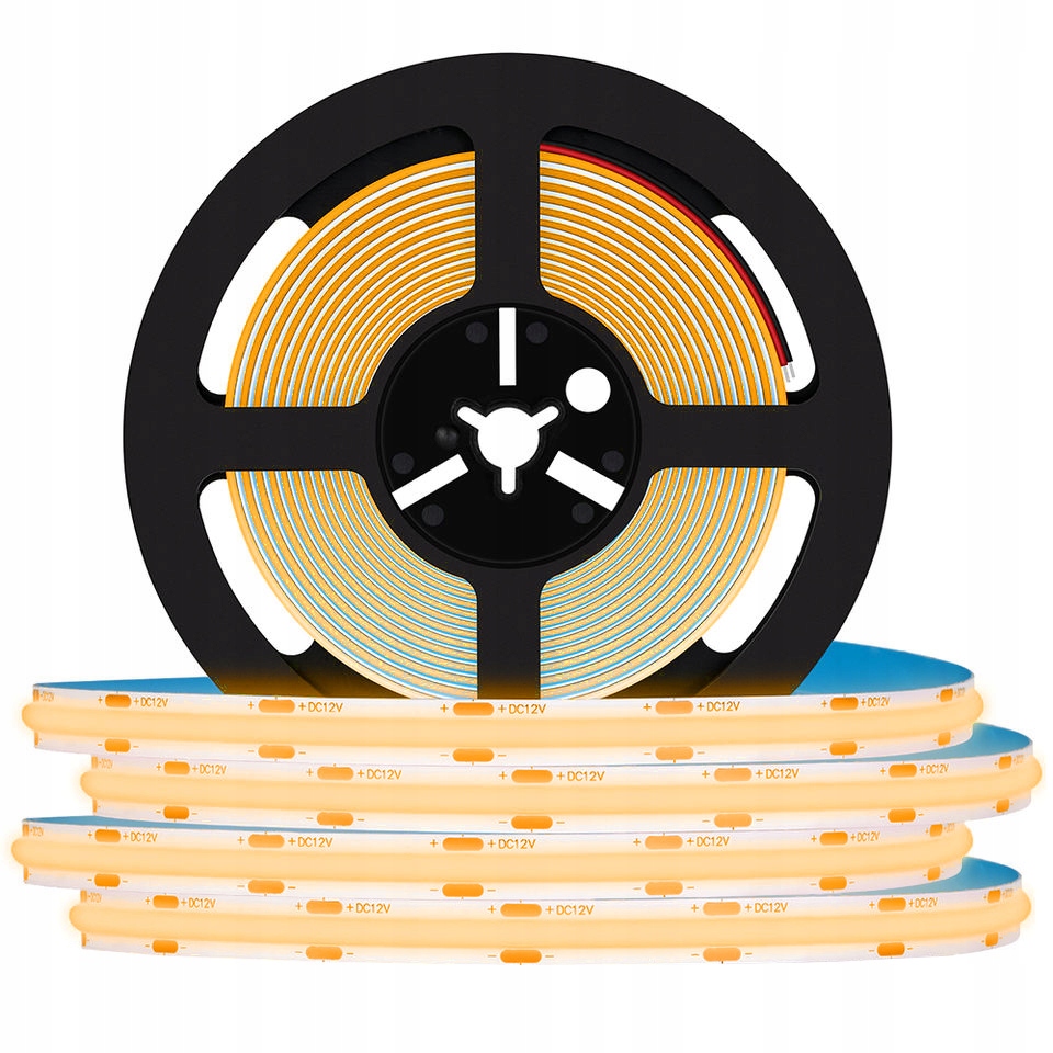 MOCNA Taśma LED COB 1 METR 12V NEON LINIA ZŁOTA