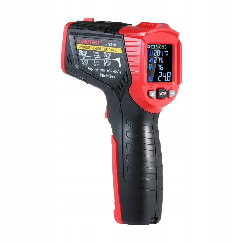 Infračervený Teploměr Habotest HT651D S Laserem, Vlhkostí, K-type, B