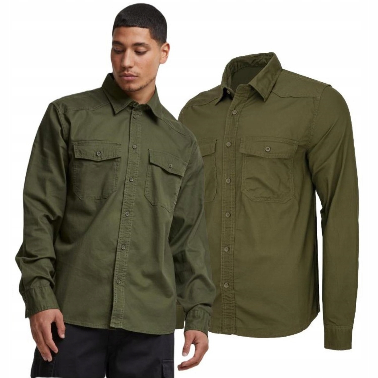 Košile s dlouhým rukávem Brandit Flannel Shirt Olive 5XL