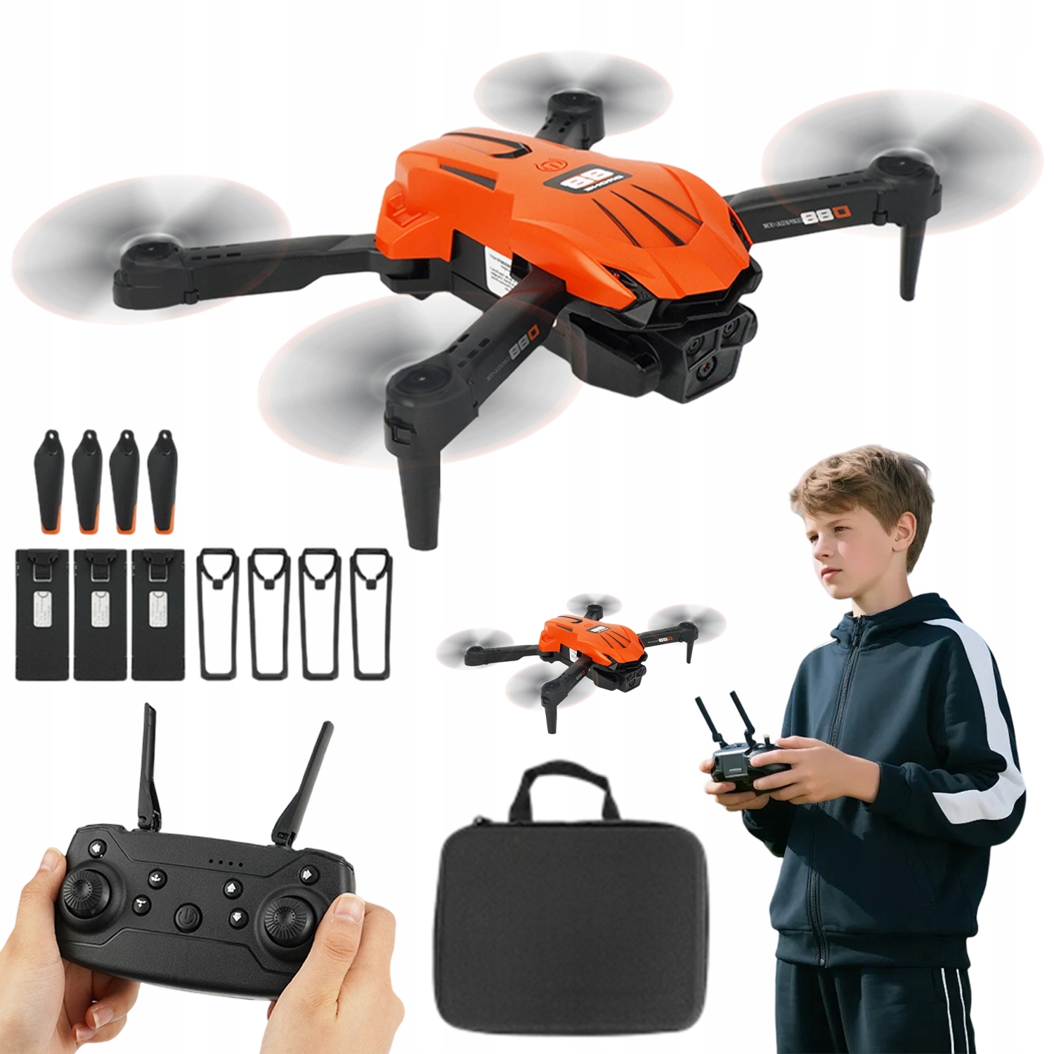 Dron Bezkartáčové Motory 2 Kamery WiFi 3 Baterie