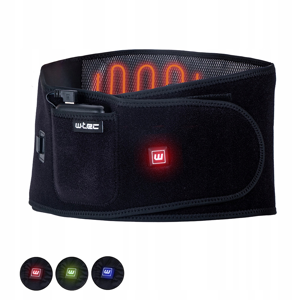 Pas Grzewczy Lędźwiowy Na Plecy W-tec Heatbelt XL–4XL Ogrzewany Na Ból Usb