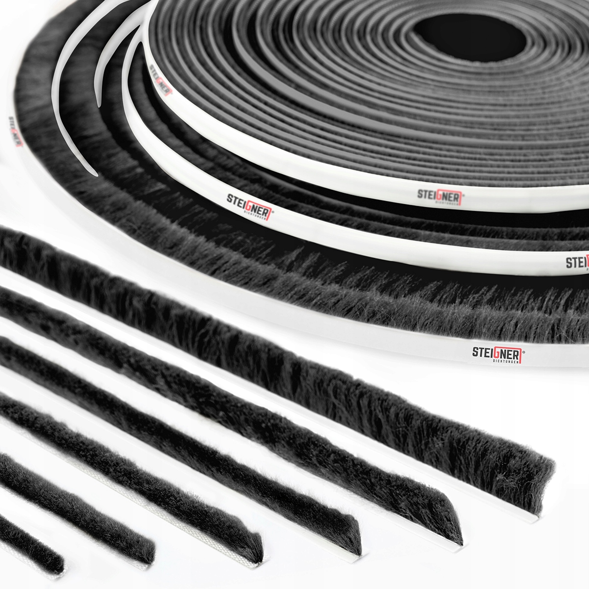 Uszczelka szczotkowa samoprzylepna 6mm 30m czarna