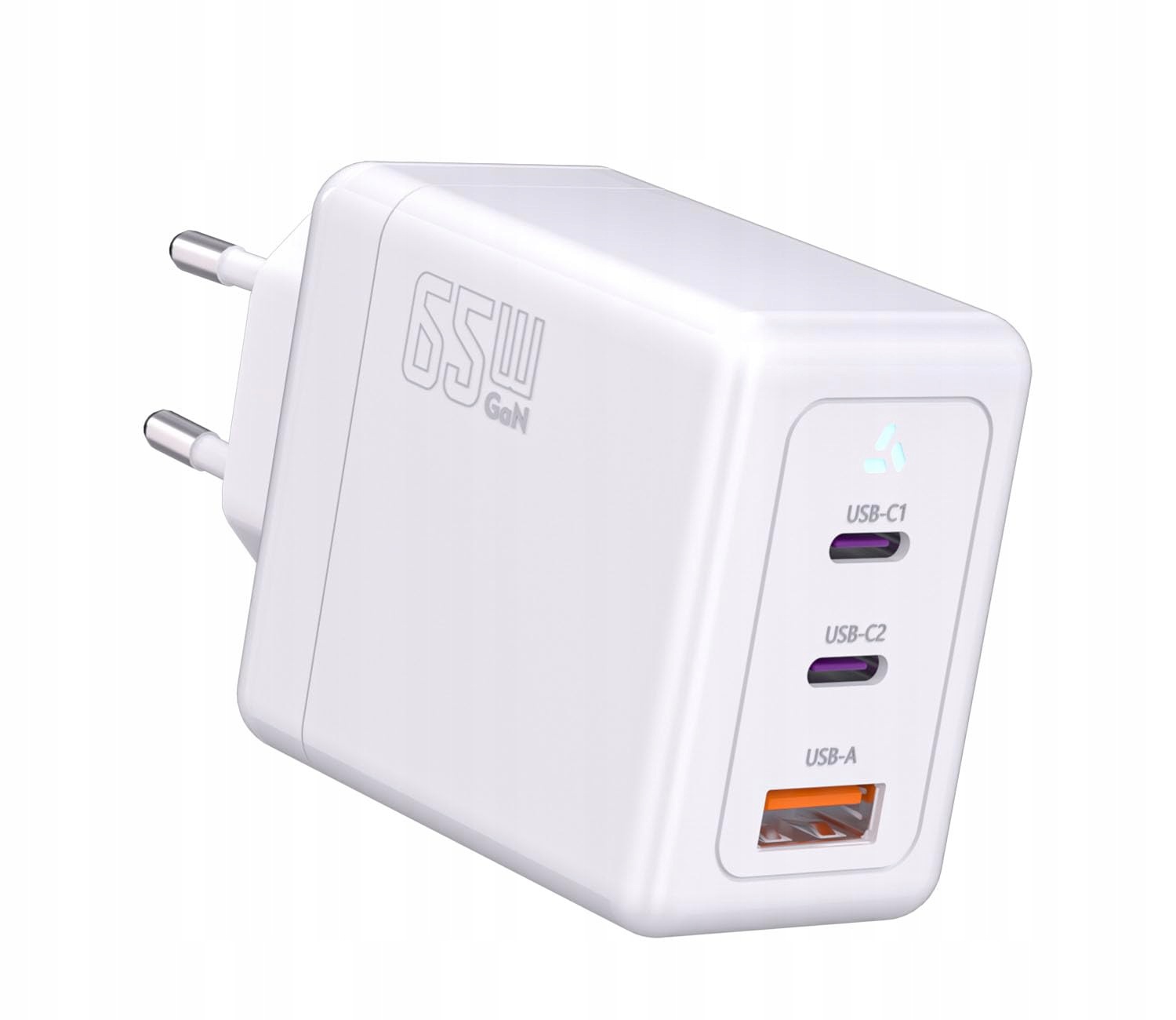 TB Ładowarka sieciowa 2x USB C + USB A Power Delivery biała, GaN 65W