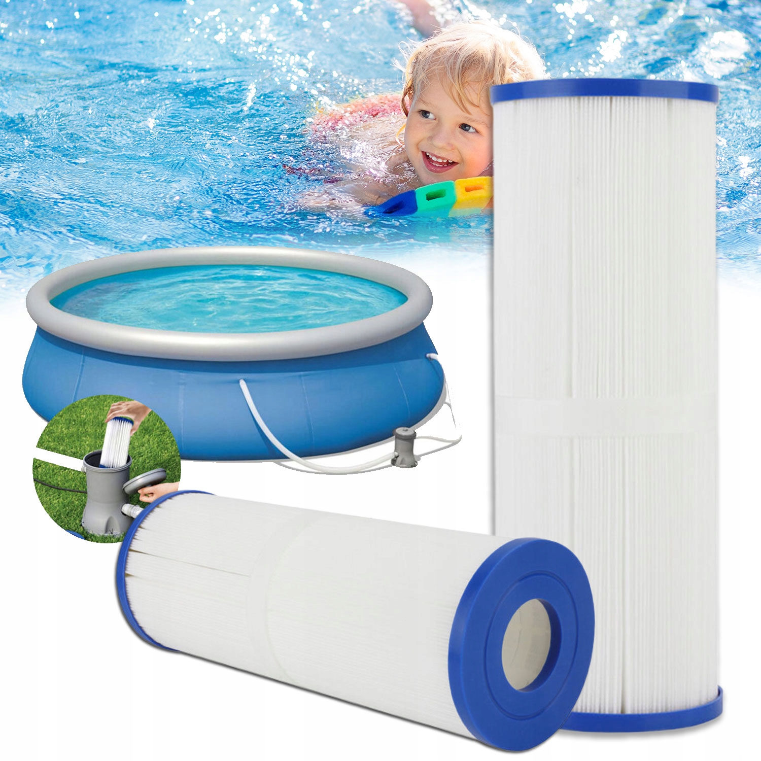 2 Ks Filtrační Čerpadlo Do Bazénu Pro Odstraňování Chloupků, Listí, Prachu A Písku