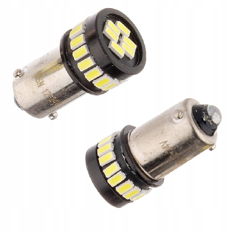 

2x H6W BAX9S Mocn Żarówki Smd Led Canbus Białe 360