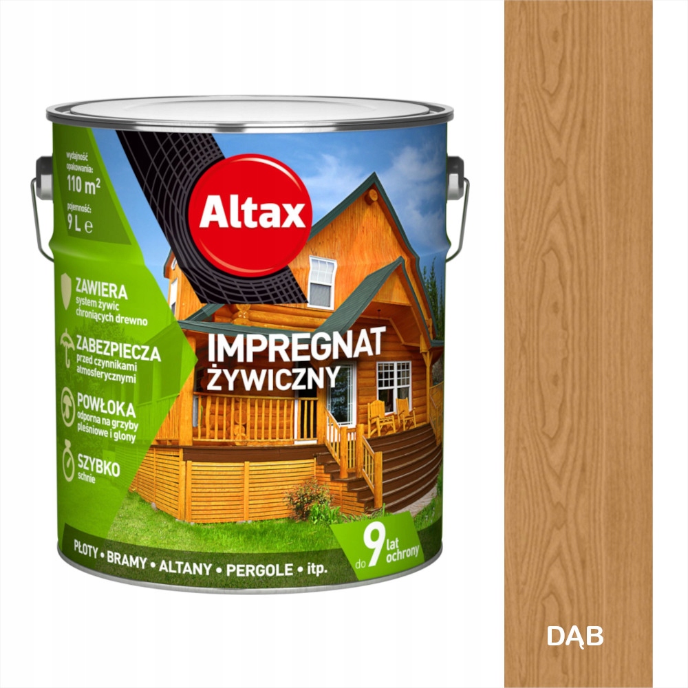 Impregnat do drewna Altax żywiczny Dąb 9L impregnat żywiczny do drewna