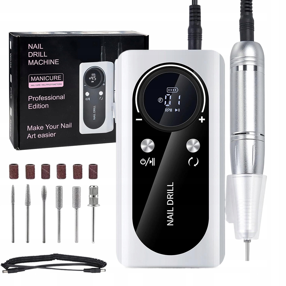 Bruska Přenosná Na Nehty Manikúra Pedikúra Profesionální 2000MAH