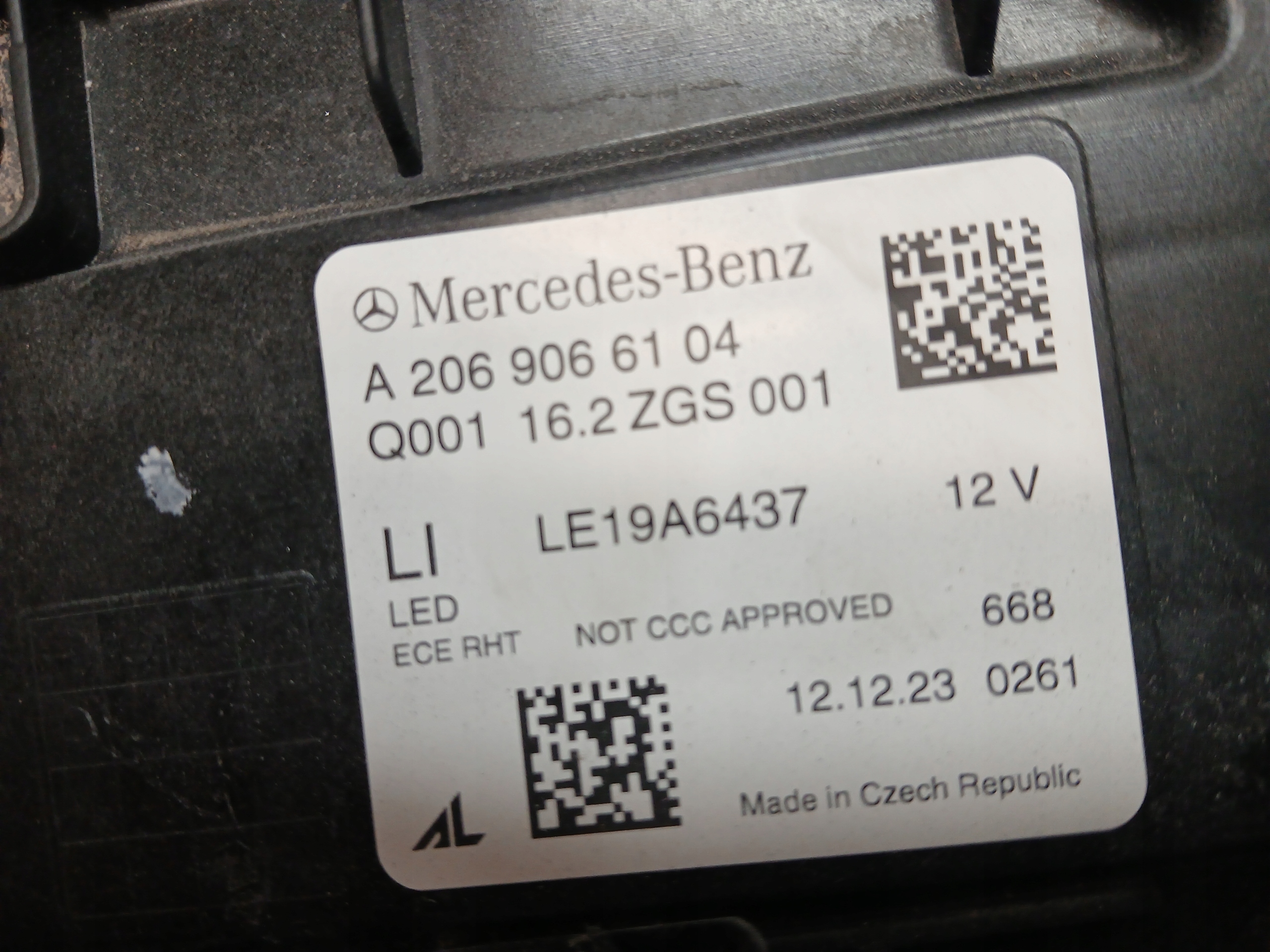 light front left MERCEDES C KLASA W206 FULL LED HP A2069066104