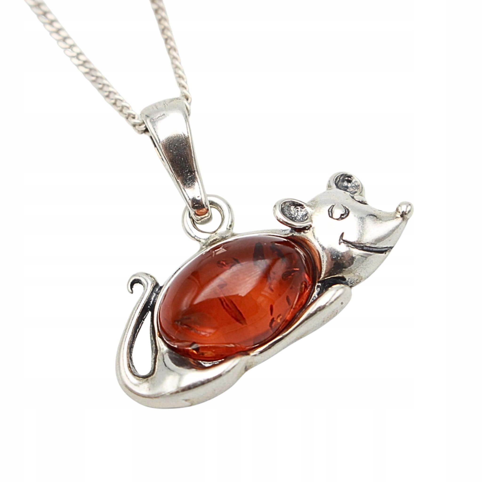 Wisorek přívěsek Náhrdelník s jantarem Stříbro 925
