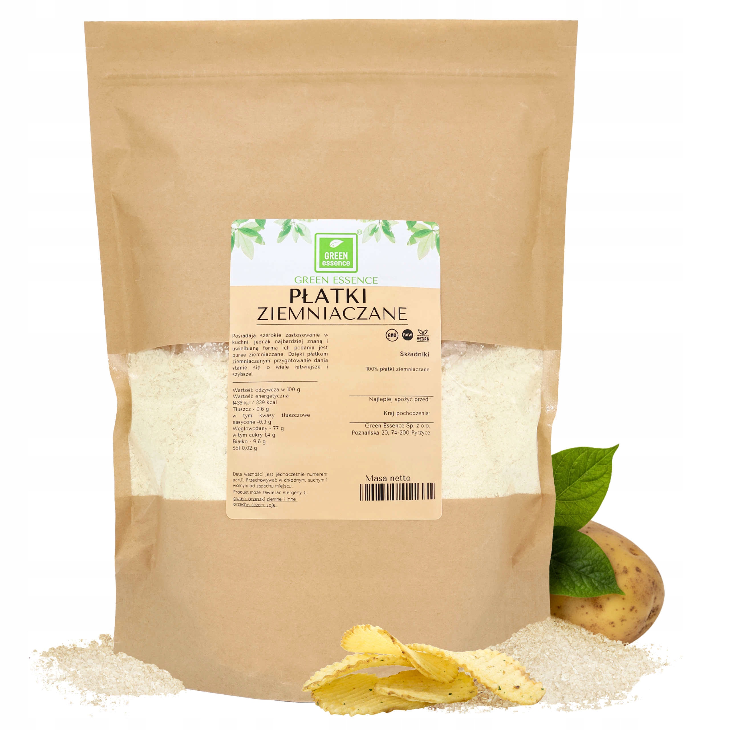 Levně 2x Green Essence Bramborové vločky 1 kg na pyré knedlíky kopytka