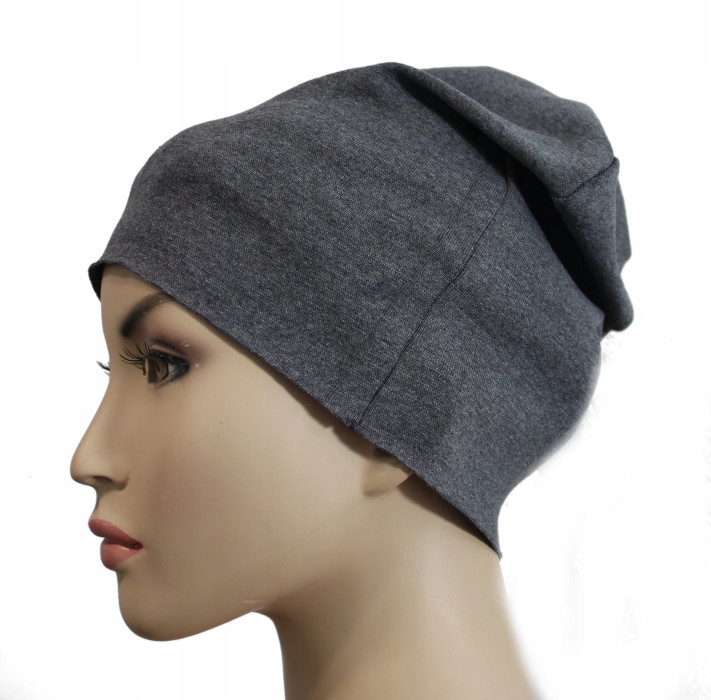 

Czapka Beanie bawełna uniwersalna Ciemny Szary