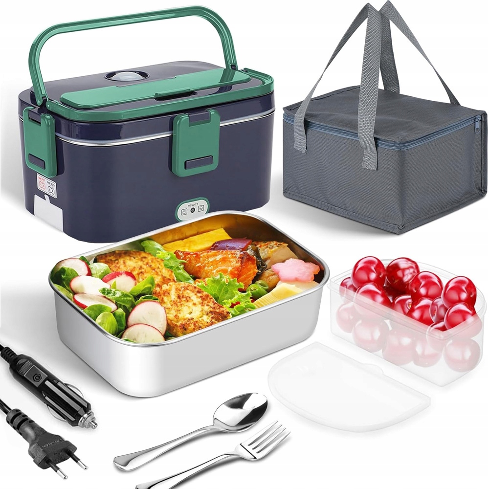Elektrický vyhřívaný Lunchbox 1,8 l Vidlička Lžíce Taška do auta Domácnost