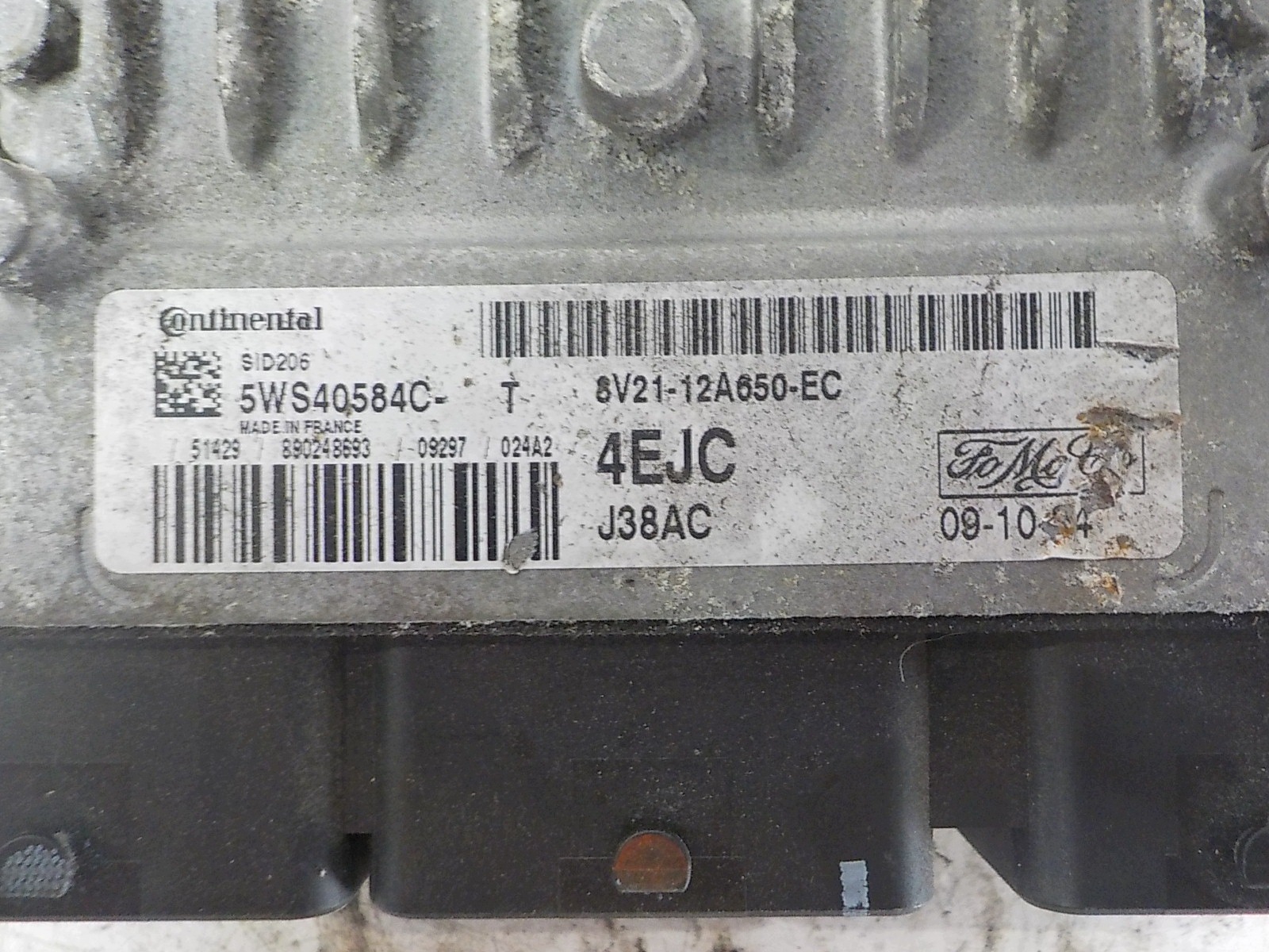 FORD FIESTA MK7 computer control unit 5WS40584C-T 8V21-12A650-EC SID206 4EJC
