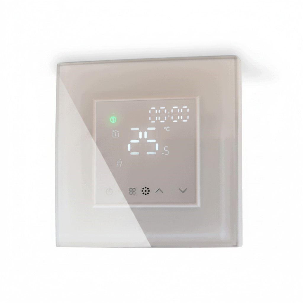 Chytrý termostat pro ohřev vody WiFi Alex Glass Bílý Rámeček