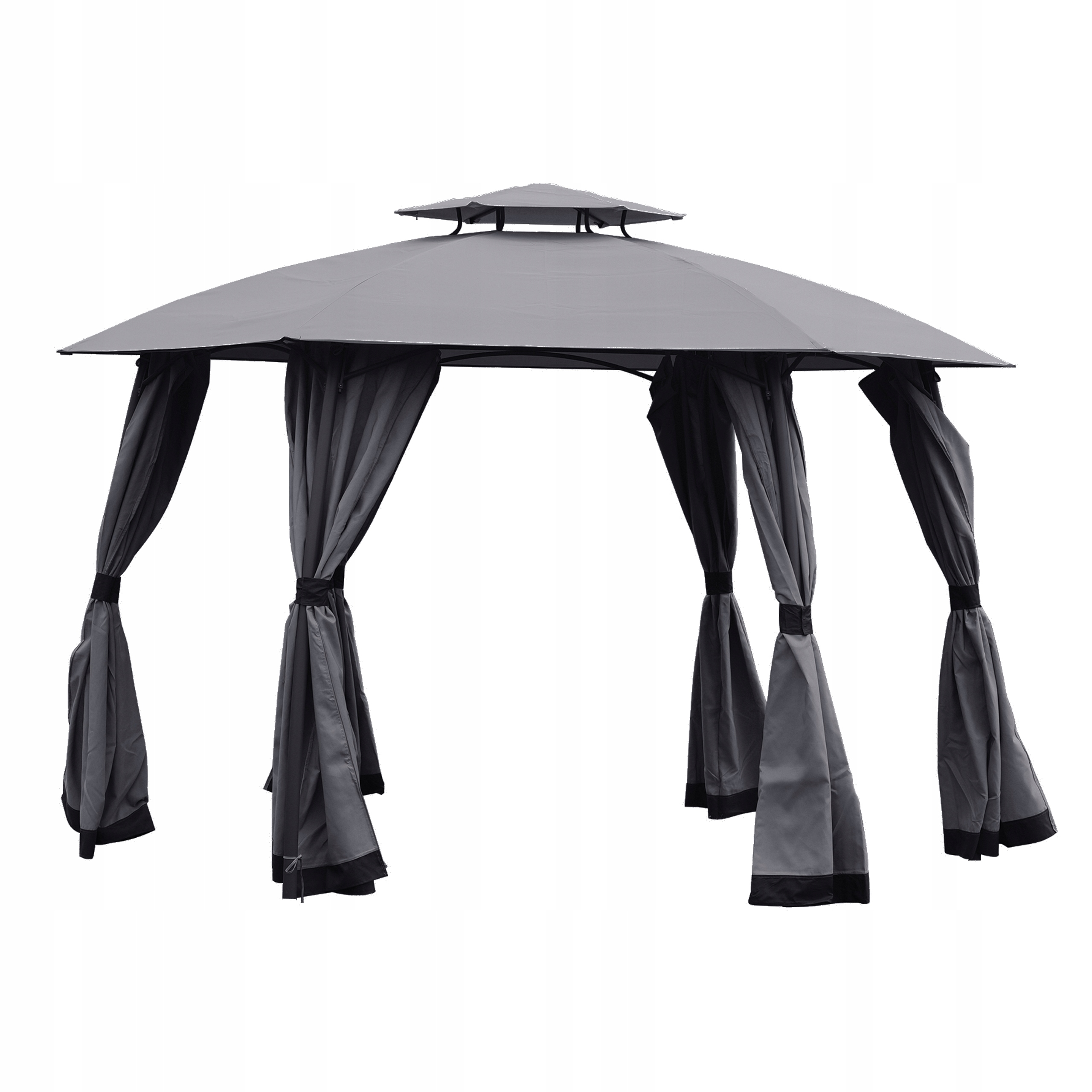 SOLIDNY PAWILON ALTANA NAMIOT OGRODOWY STAL MOSKITIERY 3,75m SZARY TORONTO