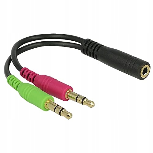 Premiumcord 4-biegunowy adapter jack 3,5 mm do słuchawek i mikrofonu, 30 cm